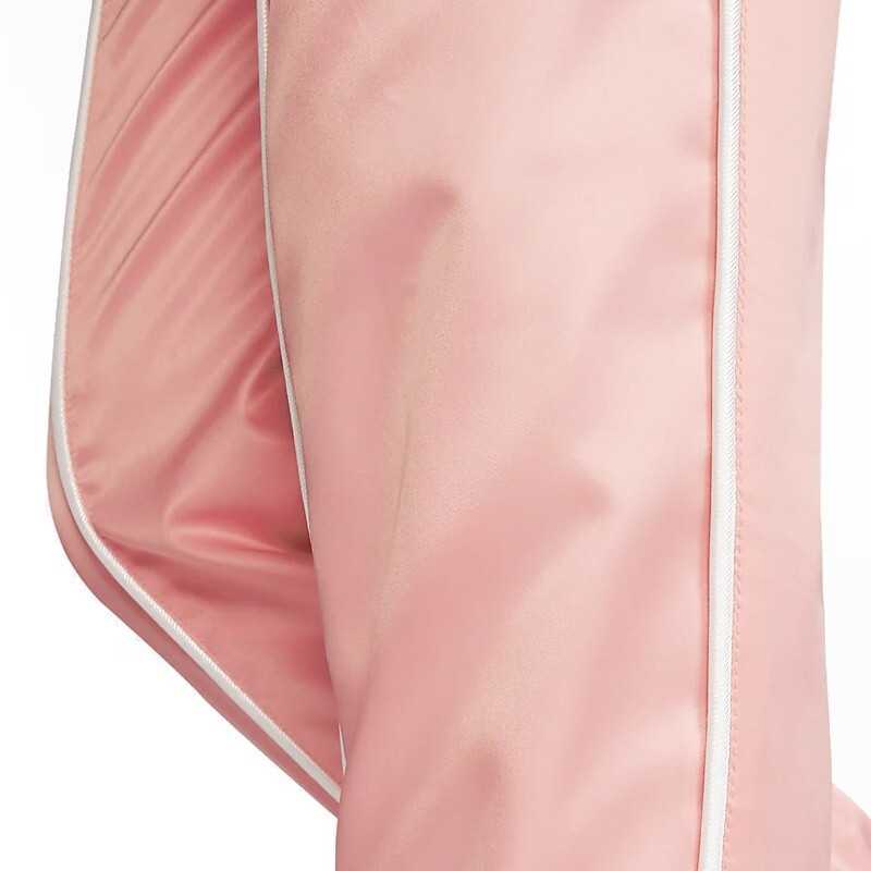 Nike Детские трикотажные спортивные штаны с однотонным принтом логотипа и манжетами на завязках, детские штаны розового цвета BV2751-697