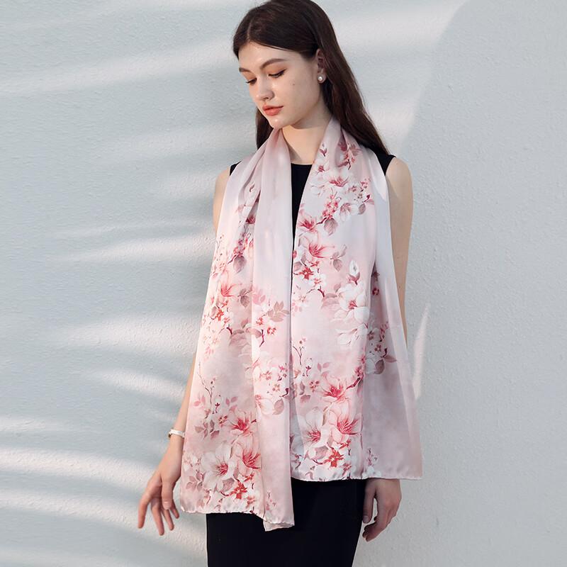 Hangsilu Silk Scarf for Women, Chinese Style Shawl, Mulberry Silk Neck Wrap, Birthday And Holiday Gift for Mom And Elders, High-End Present