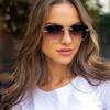 Gradient Eyeglasses Ladies Uv Protection Shades Sunglasses Simple Women Square Frameless Glasses