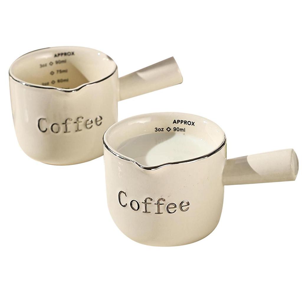 90Ml Concentrate Ceramic Graduated Measuring Cup With Handle Liquid Container Milk Cup