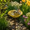 Flower Shaped Bird Bath Stand Metal Bird Water Dispenser Bird Bath Bowls Flower Garden Stake  Patio