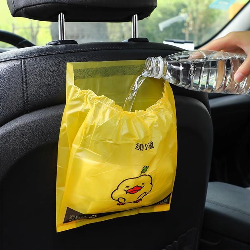 15/30Pcs Adhesive Car Trash Bag Disposable Car Interior Hanging Multi-Functional Clean Bag Small Plastic Bag Car Garbage Bin