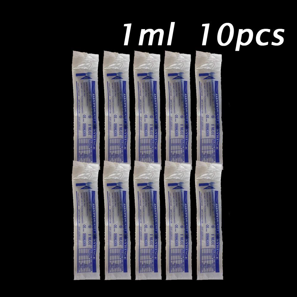 5 10 20 50 100Pcs 1ML Plastic Syringes Cubs Measuring Hydroponic Measuring With OPP Cover Sampler Epoxy Resin Syringe Tool 1ML