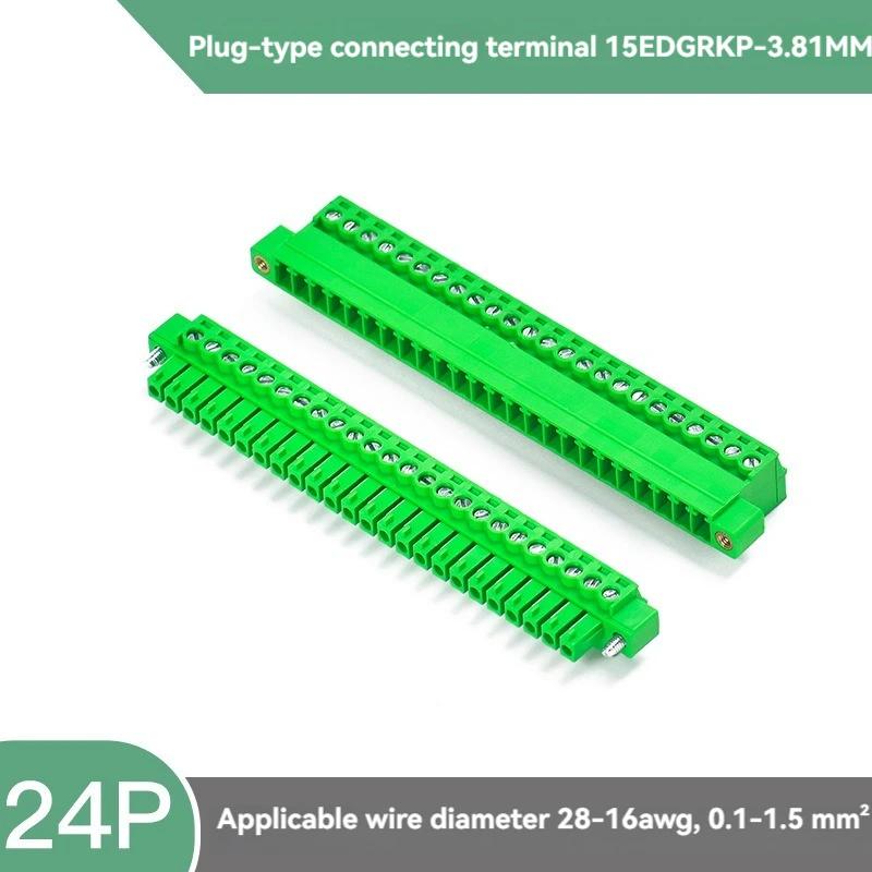 5 комплектов 15EDGRK 3,81 мм 2/3/4/5/6-12 контактов угловой клеммный блок с винтовым зажимом, разъем шаг 3,81 мм Вилка + Розетка-гребенка