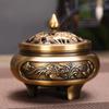 Brass Copper Incense Burner Indoor Large Tray Incense Thread Incense Burner Tea Ceremony Xuande Stove Decoration