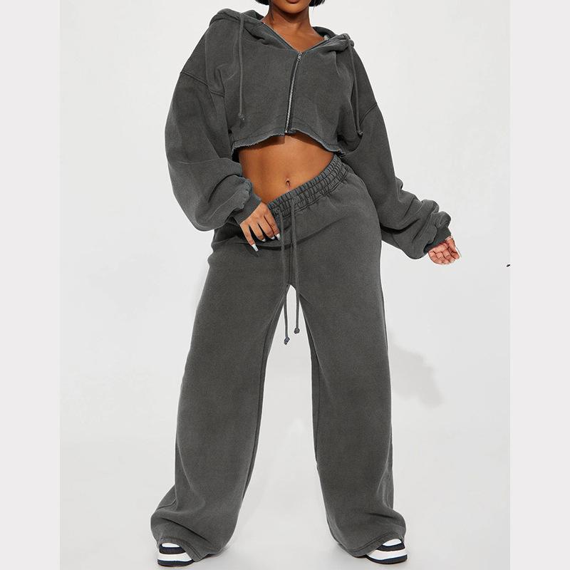2026 New Spring Fall Women's Fashion Long Sleeve Sport Casual Hoodie Set 2 Piece Loose Slim Letter Print Top with Jogger Pants