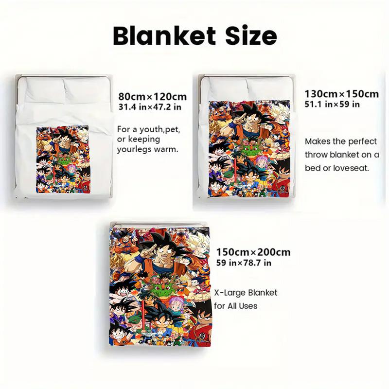 Dragon Ball Hotel Guesthouse Blanket Soft Durable Flannel Blanket for Homestay Airbnb THW