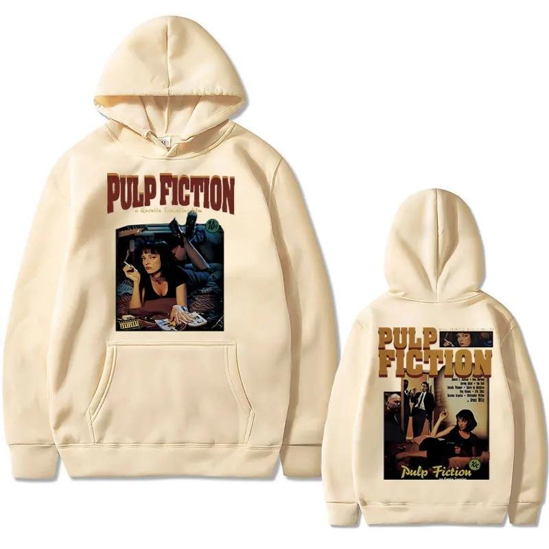 Pulp Fiction Mia Wallace Graphic Hoodie Quentin Tarantino Movie Sweatshirt Men Casual Oversized Pullover