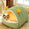 Portable Enclosed Cat Bed Mat Warm Soft Pet House Kennel Comfortable Small Pet Bed  Puppy