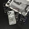 Чехол с покрытием, бабочка, полый, блестящий, с бриллиантами, для iPhone 17 16 15 14 13 Pro Max Plus, блестящий, со стразами, противоударный