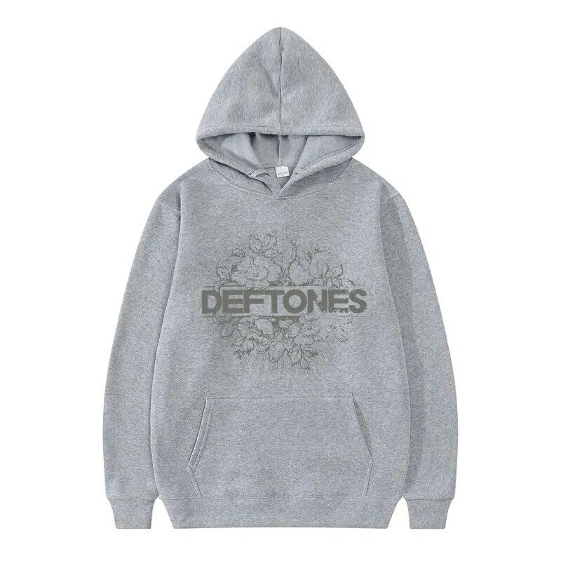 Fashion Punk Metal Rock Band Deftones Hoodie Floral Burst Print Sweatshirt Unisex Women Vintage Casual Pullover Streetwear Couples