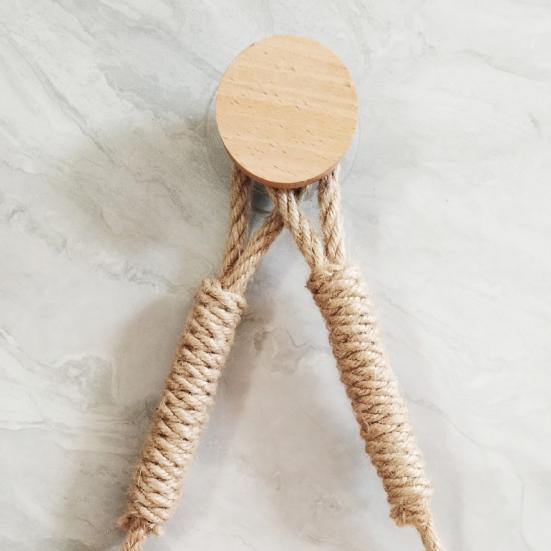 Twine Toilet Roll Holder Wall-Mounted Toilet Paper Holder Rustic Twine Rope Paper Roll Dispenser for Bathroom Organization