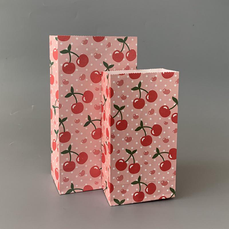 Small Floral Polka Dot Candy & Gift Paper Bag (Handle-Free, Flat Pocket for Cosmetics & Wedding Favors)