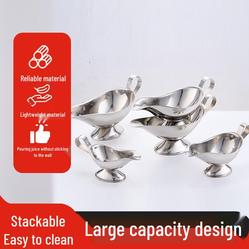 Stainless Steel Non-Magnetic Gravy Boat for Steak and Pepper Sauce