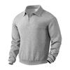 Men Vintage Long Sleeve Pullover Sweatshirt Half Zip Jacquard Turn Down Collar