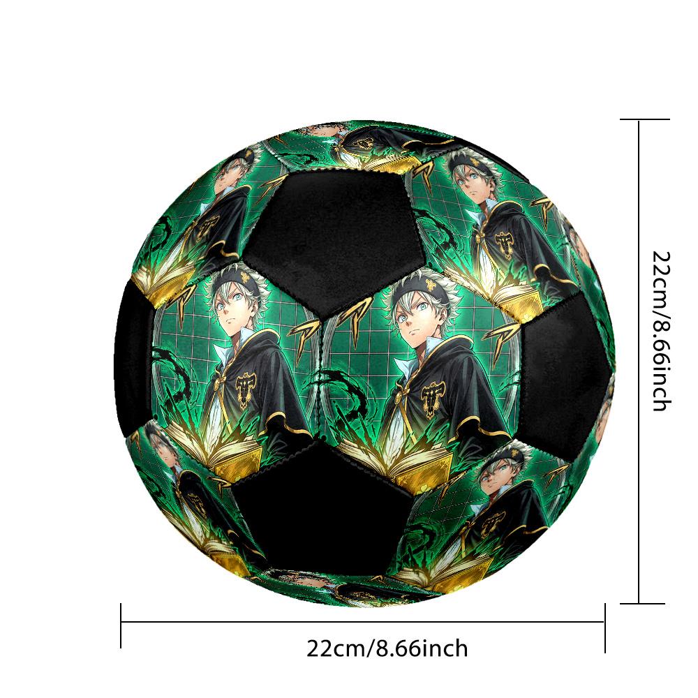 Black Clover Soccer Ball Colorful All Ages Machine Stitched PVC Competition Ready Durable High-Bounce.SIZE5
