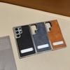 Премиальный чехол из PCPU кожи для Galaxy S26 Ultra S25 Plus S24 С подставкой Ударопрочный Защита от царапин Матовая отделка