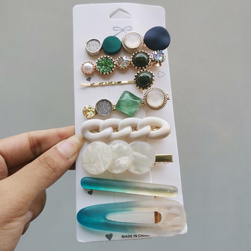 Новая мода 5/6/8 шт. набор жемчужная заколка для волос для женщин корейская заколка для волос с геометрическим рисунком и кристаллами заколки для волос для девочек аксессуары для волос для девочек