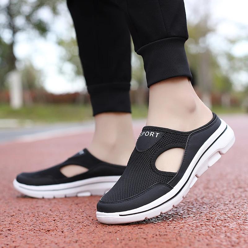 Fashion Shoes for Men and Women Light Breathable Couple Half Slippers Outdoor Casual Men Slippers for Summer Plus Size 48