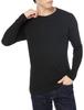 Hanes Long Sleeve Warm Fleece Thick Inner Round Size LL Men's T-Shirt, Innerwear, Material, Shirt, Warm, Brushed, Neck, HM4-Q508A, Black,