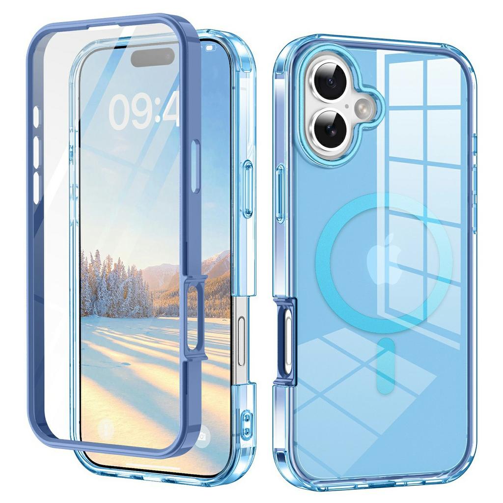 Чехол для iPhone 17, совместимый с MagSafe, прозрачная накладка для телефона из ПК+ТПУ с защитной пленкой для экрана из ПЭТ