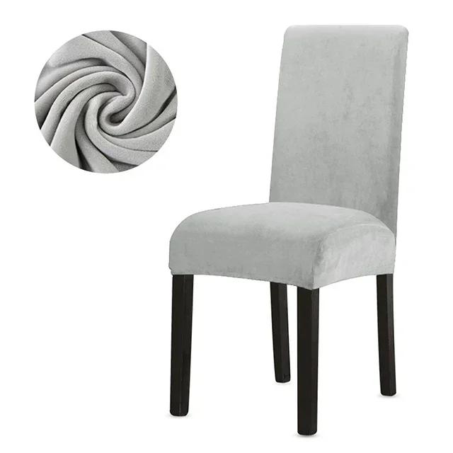 Бархатный чехол на стул для столовой, эластичный спандекс, супермягкий чехол на стул для кухни, дома, отеля, свадьбы, банкета