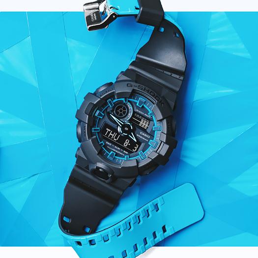 Casio Мужские кварцевые часы GA-700SE-1A2 из смолы, водонепроницаемые 200 м, аналоговые, ударопрочные