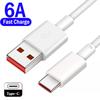 6A USB Type C Cable for Huawei Mate 40 P40Pro Supercharge 66W Fast Charging USB-C Charger Data Cable for Huawei Xiaomi Realme