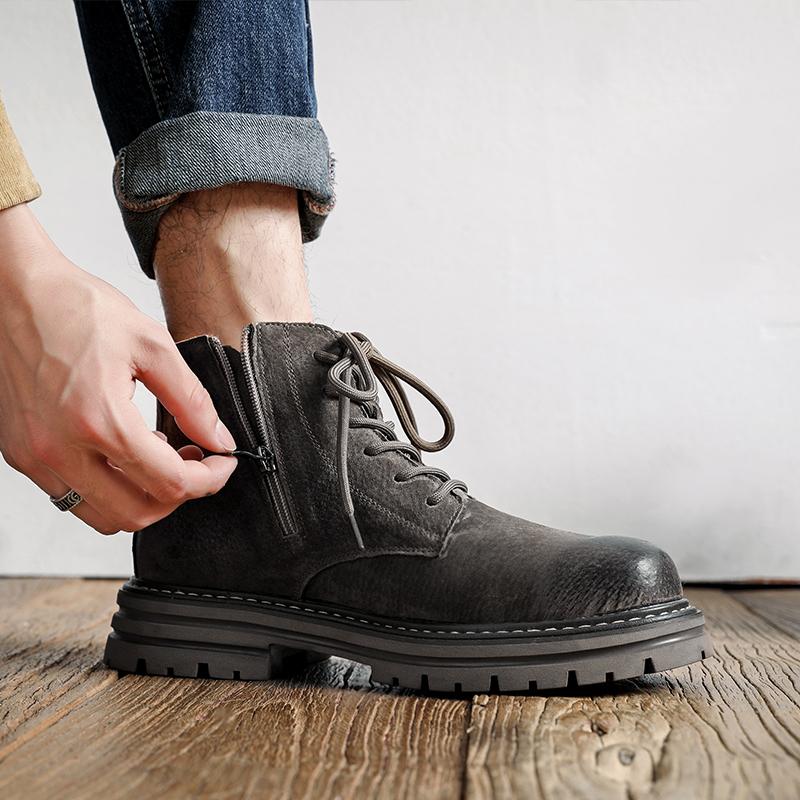 Новые мужские ботинки на шнуровке, кожаные ботильоны, удобная офисная работа, ретро-обувь, повседневная формальная обувь, брендовые мужские кожаные ботинки для улицы