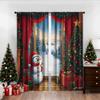 A Set Of 2 Christmas Tree Printed Curtain Sets, Suitable For Living Room, Kitchen, Bedroom, Bathroom, Dining Room And Home Decoration