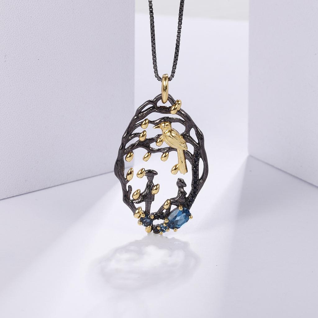 Оригинальный дизайнерский ретро-стиль серебряный кулон с драгоценным камнем s925 мечта цветочный дизайн ожерелье с натуральным гранатом кулон