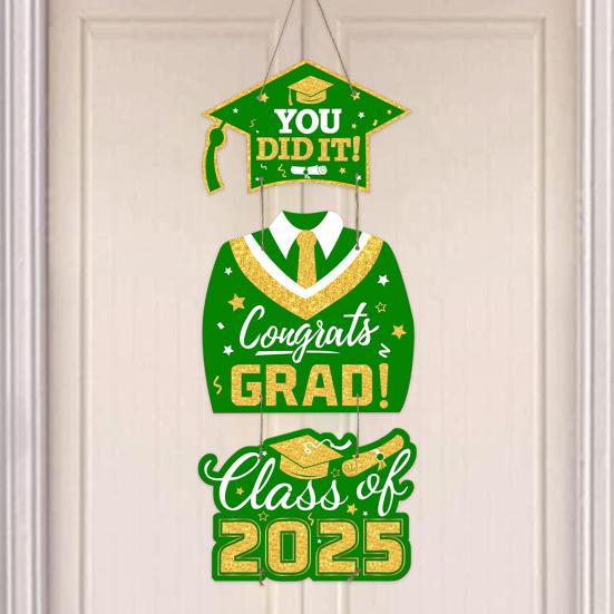 Выпускной 2025 года, подвесная табличка для входной двери Выпускной 2025 года Приветственная табличка для украшения крыльца выпускного