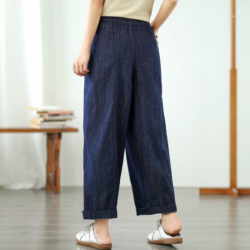 Женские укороченные джинсы свободного кроя с высокой талией