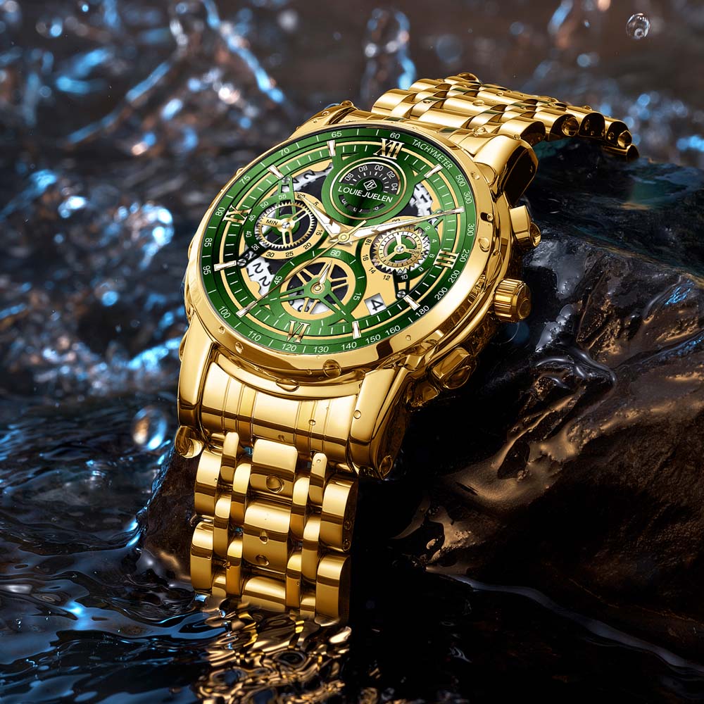 LOUIE JUELEN New Multifunction Men's Watch Skeleton Design Stylish Business Multifunction Quartz Watch relojes para hombres