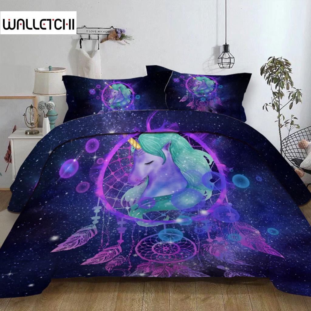 Ловец снов Пододеяльник Комплект стеганых одеял Galaxy Покрывало Bohemian Mandala Постельное белье 3 предмета Цветная туманность Мягкое постельное белье Домашний текстиль