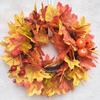 Thanksgiving Wreath Pumpkin Berries Maple Leaves Harvest Day Themed Hanging Fall Door Wreath Welcome Sign