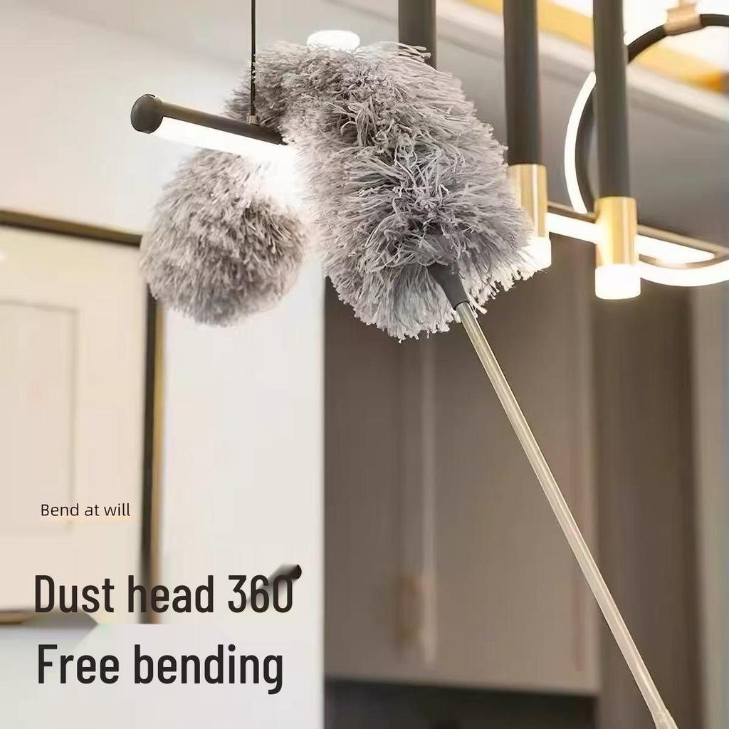 Retractable Chicken Feather Duster for Household Ceiling and General Dust Cleaning with Static Adsorption.