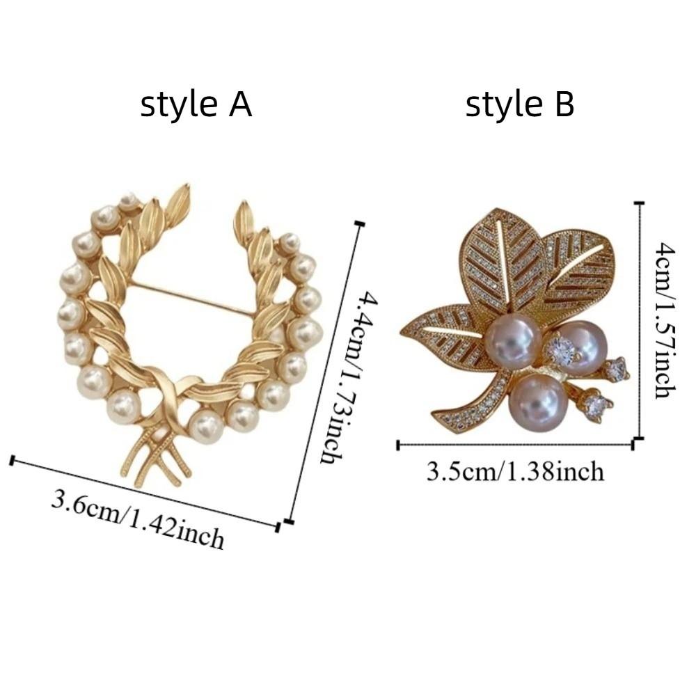 Luxury Pearl Brooch Zinc Zinc Alloy Wheat Ears Lapel Pins Exquisite Flower Breastpin Wedding Occasion
