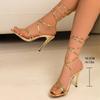 New Summer Elegant Strap Solid Color Square Toe High Heels Open Toe Fashion Sexy Banquet Women's Shoes Pumps Women Shoes