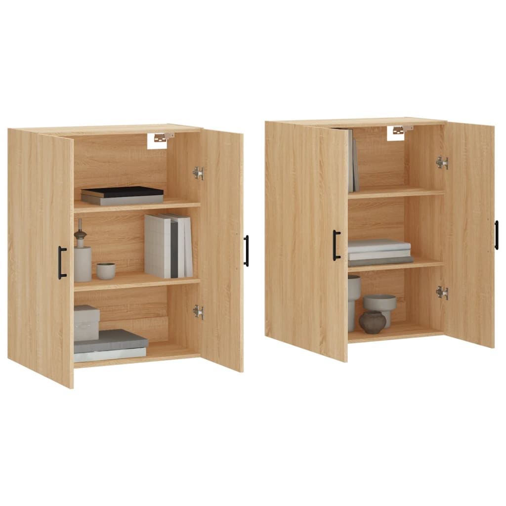 Wall Cabinets 2 pcs Sonoma Oak 69.5 x 34 x 90 cm