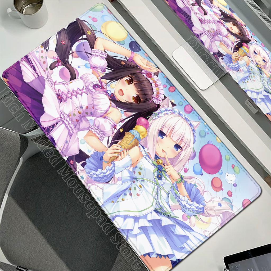 XXL Игровой Компьютерный Стол Коврик Мыши Nekopara Коврик для Мыши Милая Аниме Девушка Коврик для Мыши Ковер Офисный Ноутбук Коврик для Мыши Настольный Коврик 900x400