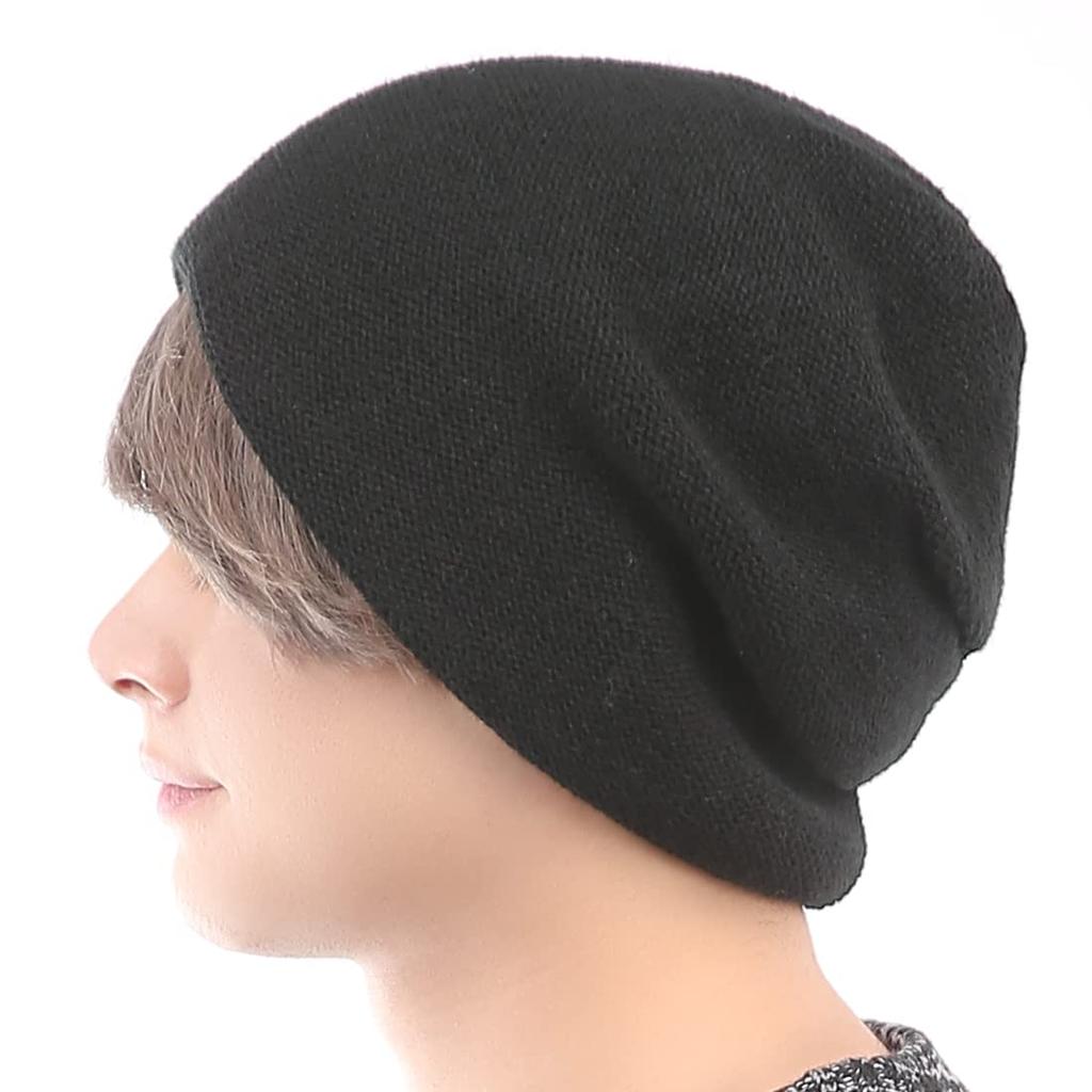 Knit Large Zerost Relaxed Cold Weather Protection Size Loo&c Men's Cap, Size, Watch, Fit, Unisex, [Free - Black]