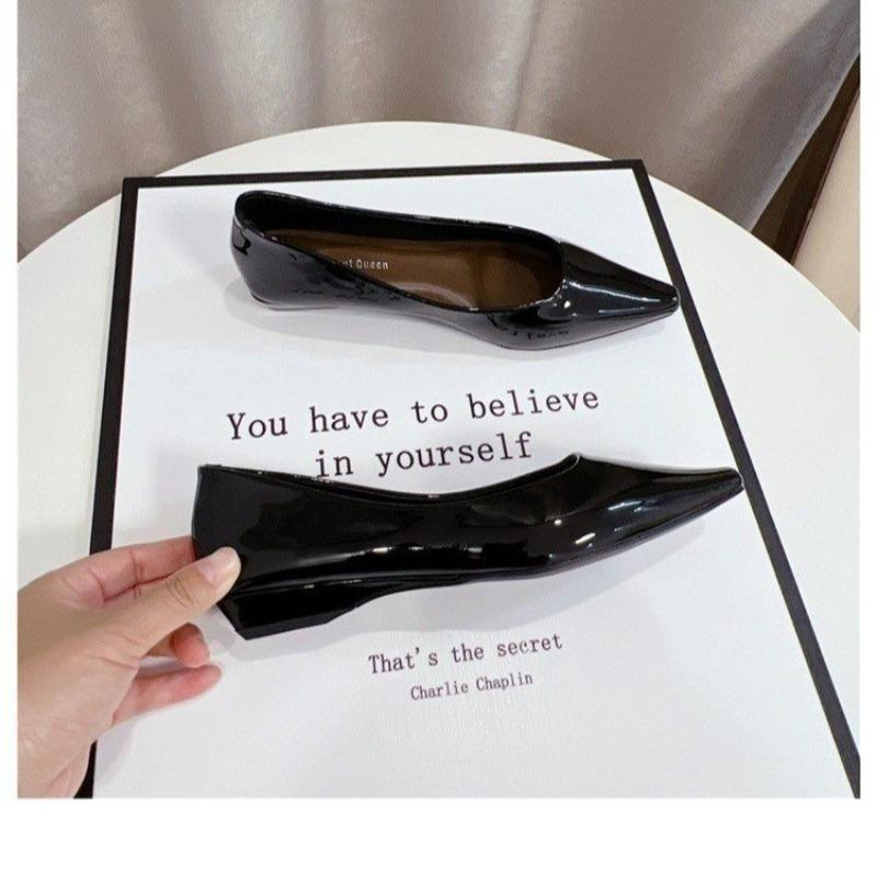 Мода Новая Мода Женская Обувь Женская Летняя Лакированная Кожа Мягкая Подошва Противоскользящая Износостойкая Удобная Низкий Каблук Обувь Слипоны Zapatos Mujer