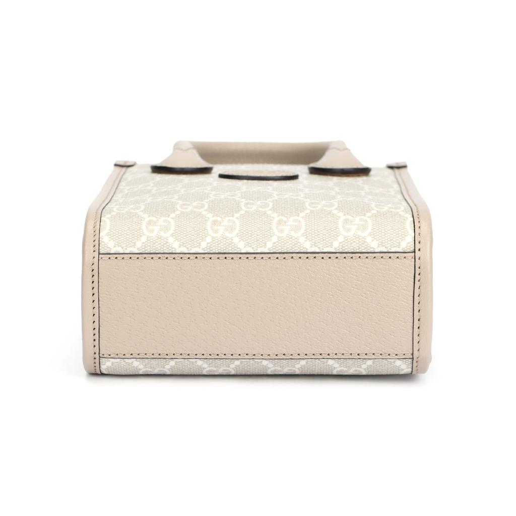 Gucci Vintage Logo Detachable Shoulder Strap Canvas And Leather Tote Bag Unisex Tote Bag White Beige 671623-UULBT-9683