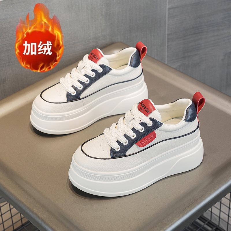 New Inner Heightening Thick-soled Casual High-heeled Little White Shoes Women's Low-top Spring and Summer Versatile Fashion Low-top Women's Shoes
