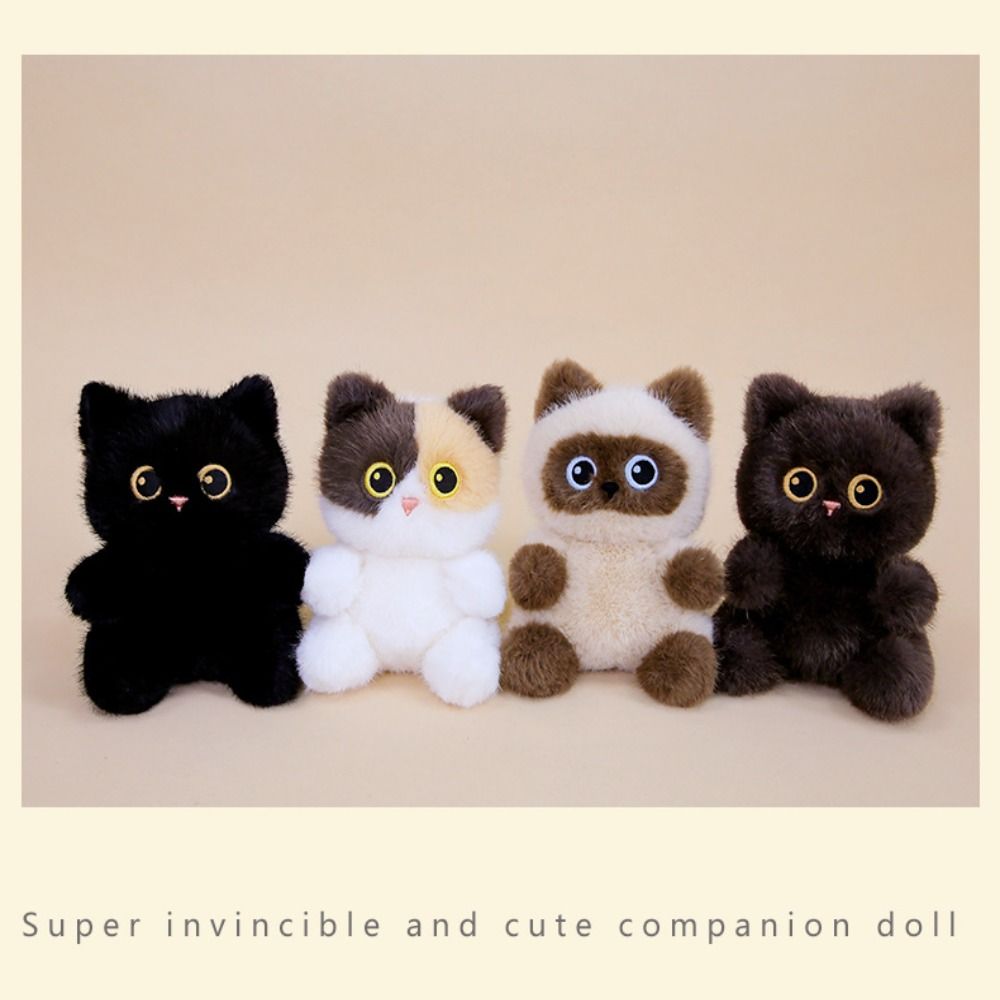 Stuffed Doll Cat Pendant Cute Animals Siamese Kitten Doll Lovely Cat Plush Toys Girl Boy