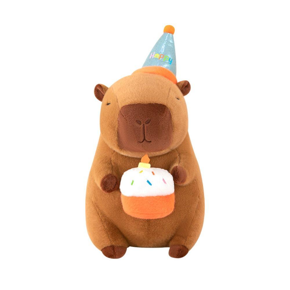 PP Cotton Capybara Plush Doll Happy Birthday Hat Capibara Anime Stuffed Doll  Children Girl
