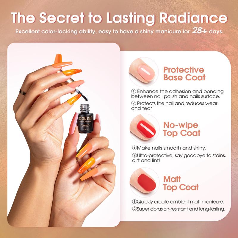 ROSALIND Набор гель-лаков для ногтей 23 шт. - Меняющий цвет от температуры Базовое покрытие Топ-покрытие Soak Off Гибридные Полуперманентные Гель-лаки Нейл-арт