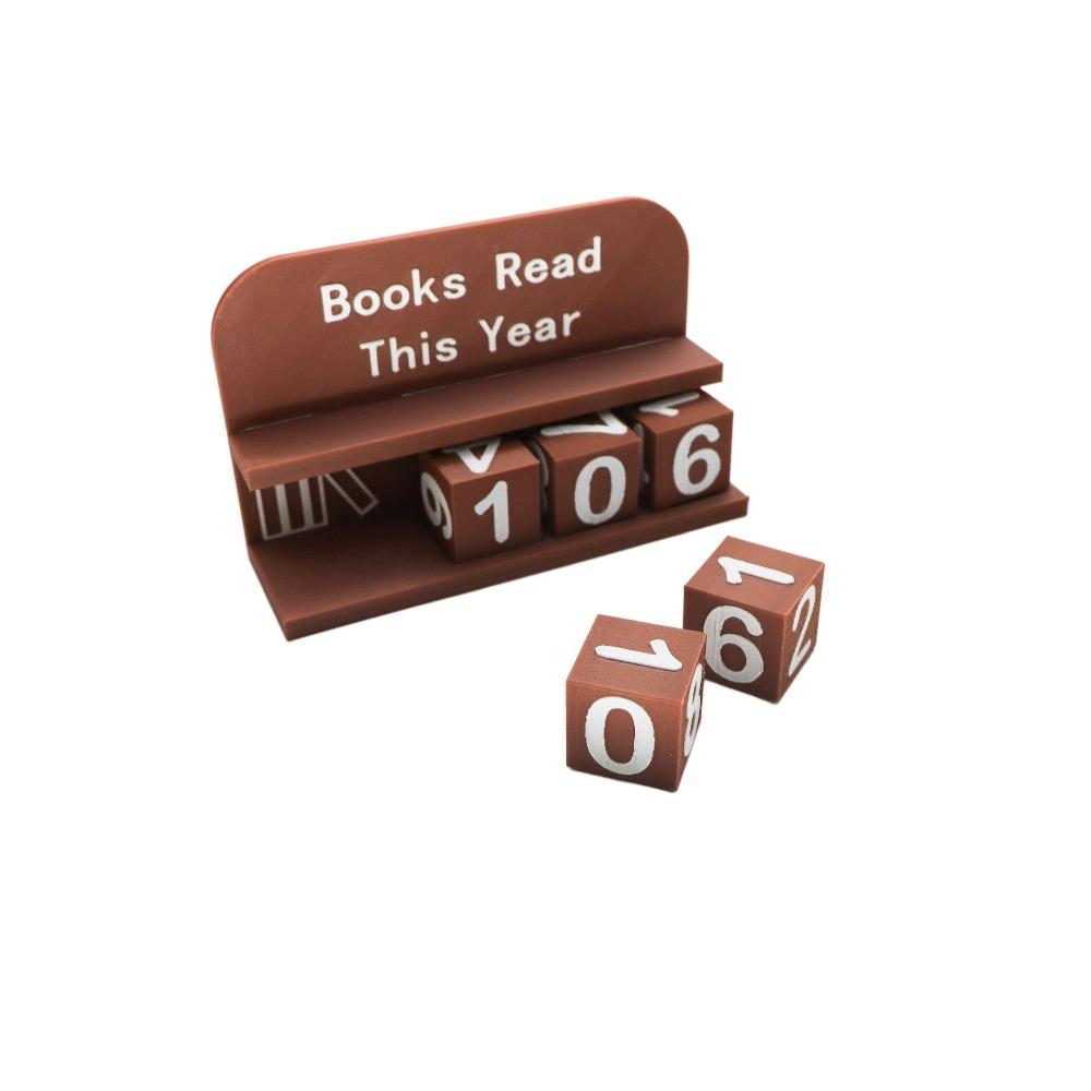 3D Printed Book Read Counter Plastic Reading Goal Display This Year Book Tracker Wear Resist Reading Log Library Decor