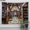 Библиотечная Настенная Тканая Картина Классическая Книжная Полка Эстетика Кабинет Спальня Комната Декор Дома Полиэстер Ткань Настенный Гобелен